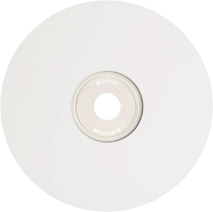 CD-R Blank Discs 700MB 80 Minutes 52X Recordable Disc for Data and Music with Blank White Surface - 100 Pack Spindle