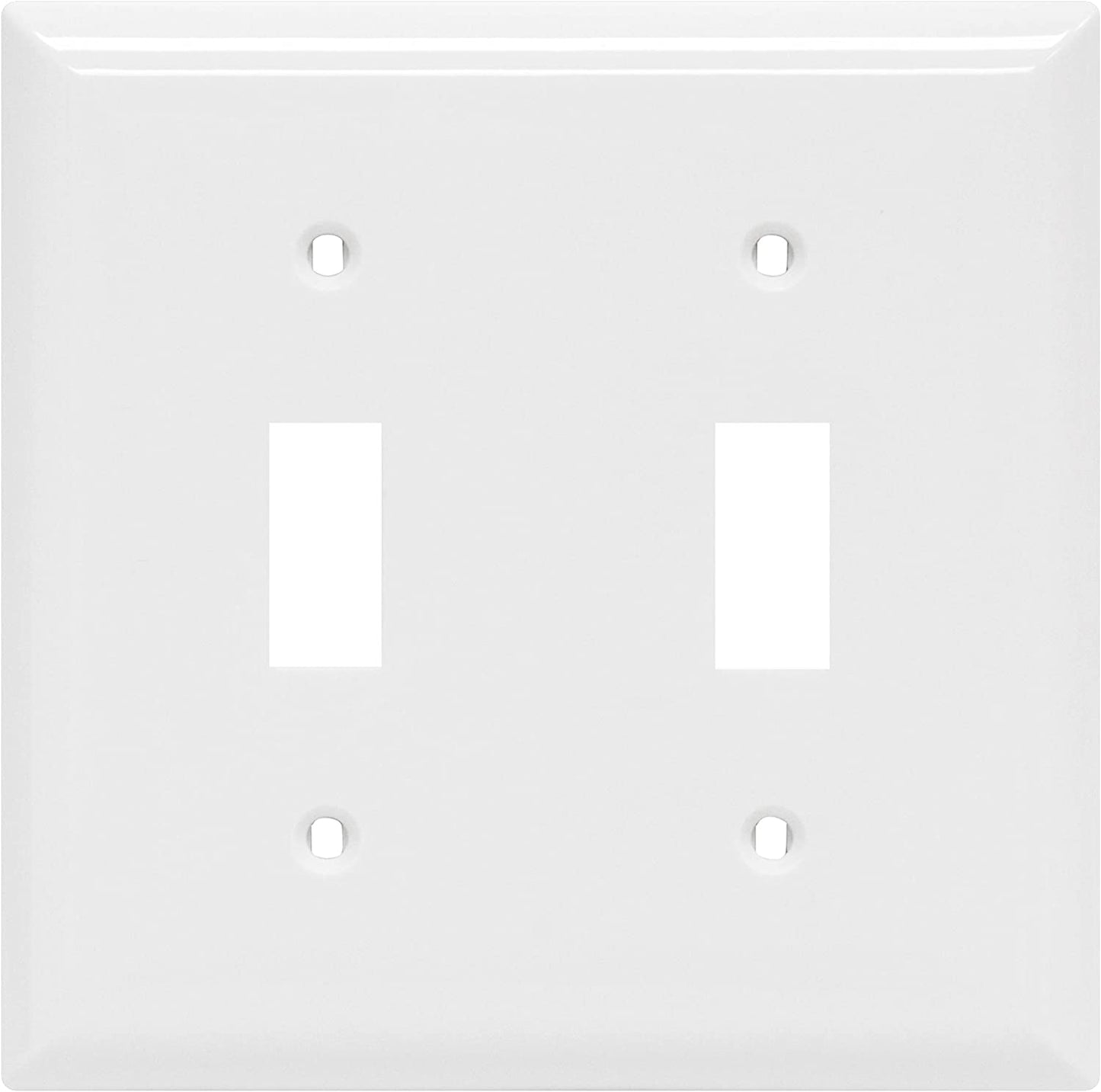 Double Gang Light Switch and Outlet Cover Plate, White, 0.32" x 4.47", Includes Screws, Model 44756