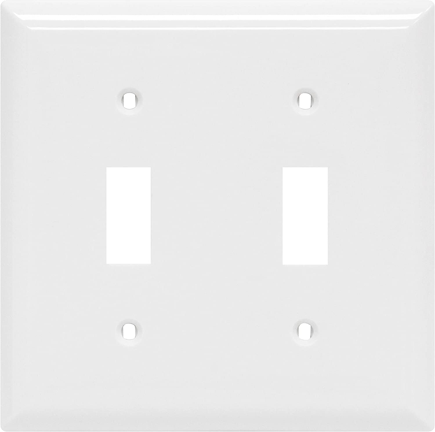 Double Gang Light Switch and Outlet Cover Plate, White, 0.32" x 4.47", Includes Screws, Model 44756