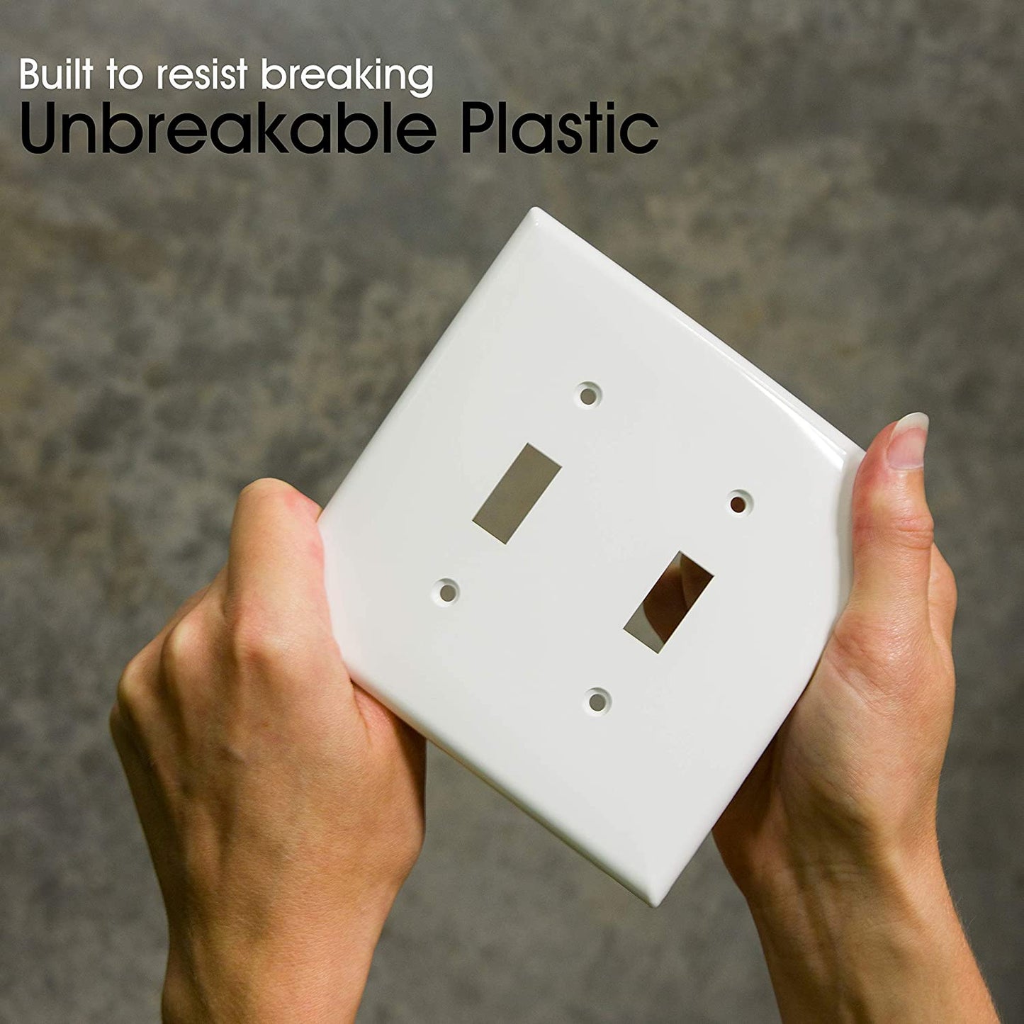 Double Gang Light Switch and Outlet Cover Plate, White, 0.32" x 4.47", Includes Screws, Model 44756